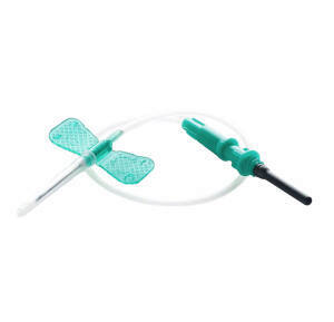 Игла-бабочка для взятия крови c луер-адаптером с резьбой 19 см, 21Gx3/4", 100 шт/уп