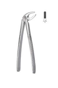 Щипцы для удаления корней зубов нижней челюсти, №33 угловые сходящиеся, Hilbro