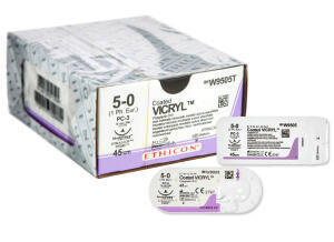 Викрил 5-0 DSM 16 (прайм реж. 16мм 3/8, неокр. 45см) 24 шт/уп